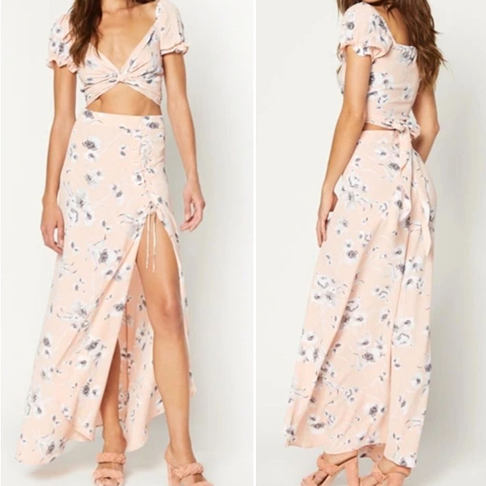 🍒NWT🍒 FLYNN SKYE 2 PIECE WRAP TOP + MAXI SKIRT
